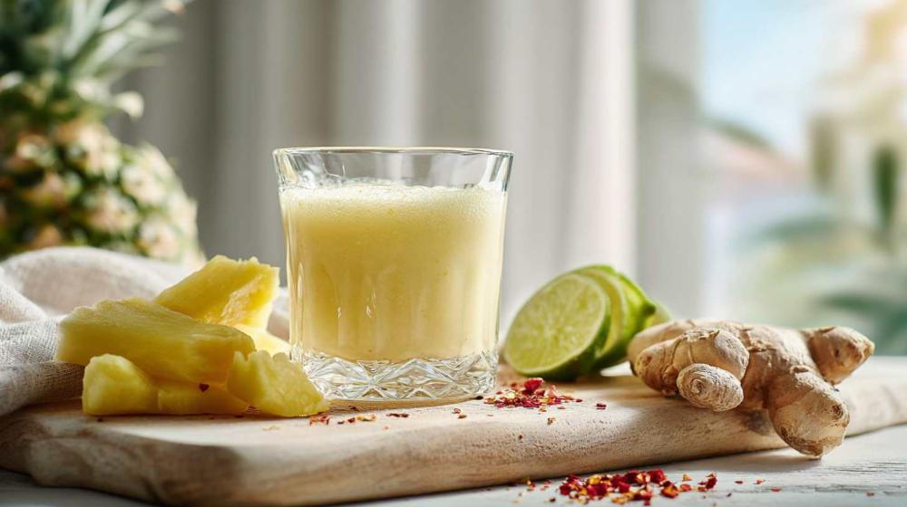 verse Ananas gember shot met chilli