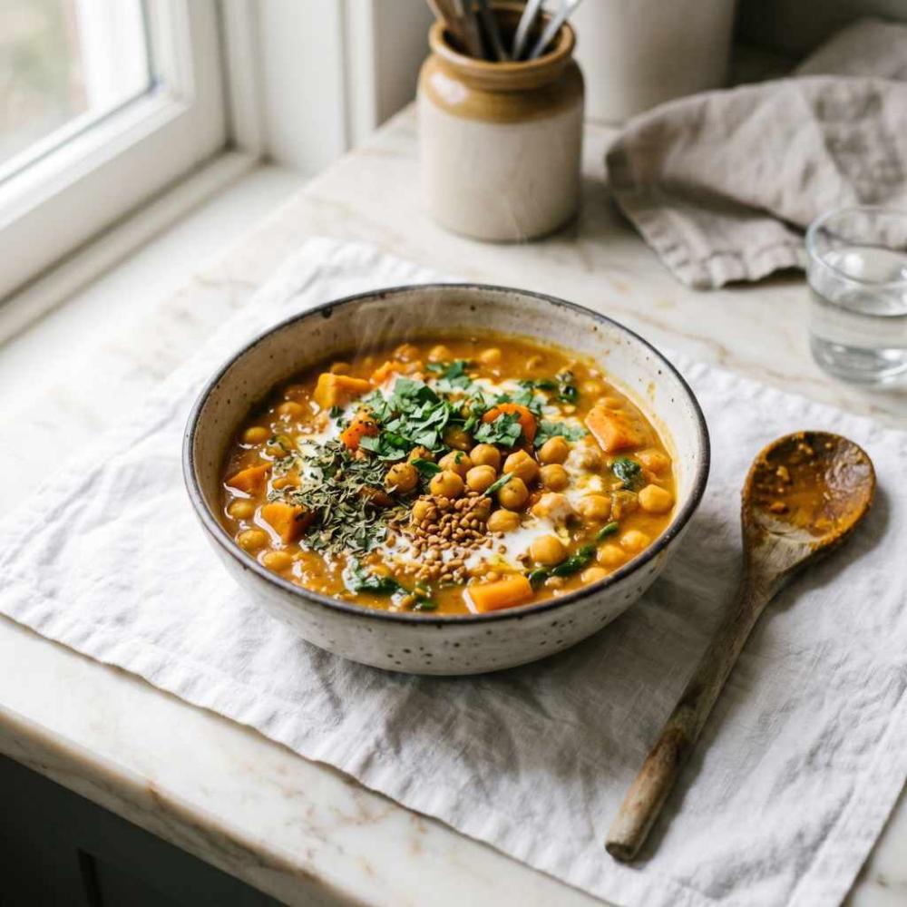 Curry op smaak gebracht met fenegriek in een schaal