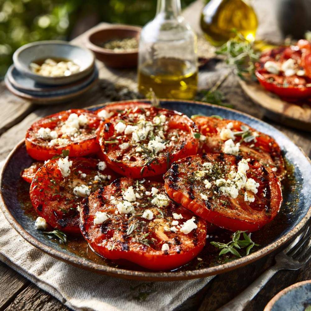 Gegrilde tomaten met feta