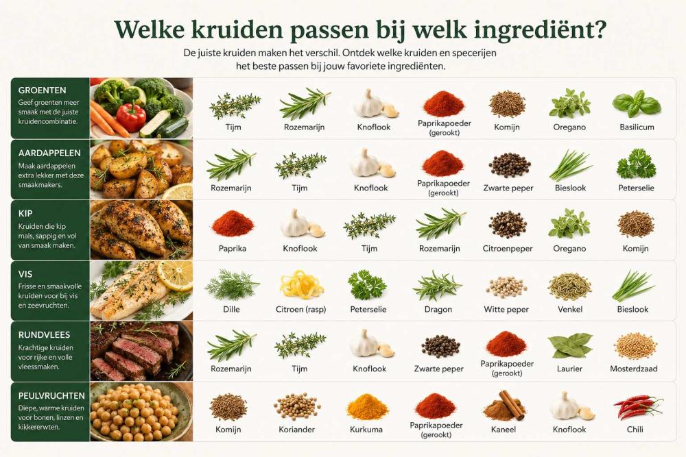 infographic welke kruiden bij welke ingredienten