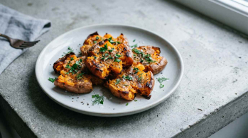 smashed sweet potatoes