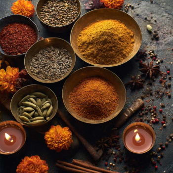 divali- een overzicht van indiase kruiden en specerijen zoals kurkuma en komijn