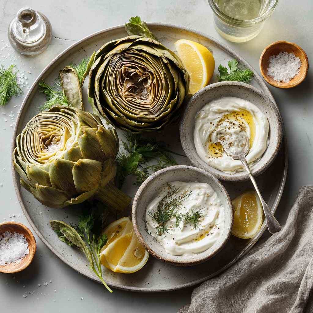 Artisjok koken met 3 frisse low calorie dipsauzen Artisjok koken met 3 frisse low calorie dipsauzen
