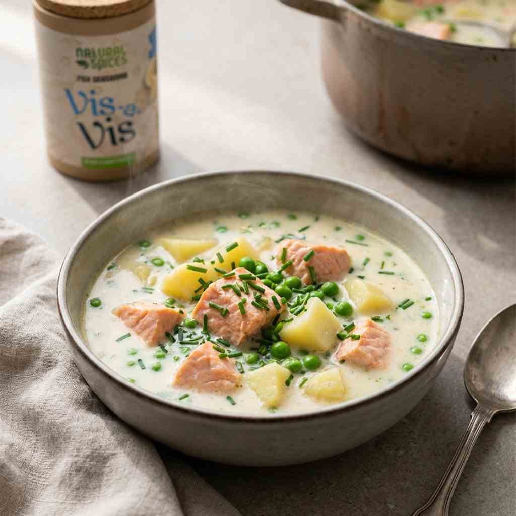 Romige soep met zalm, aardappel & tuinerwten | Creamy Soup with Salmon, Potato and Garden Peas Romige soep met zalm, aardappel & tuinerwten | Creamy Soup with Salmon, Potato and Garden Peas