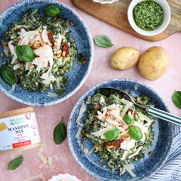 Italiaanse boerenkoolstamppot met gerookte kip