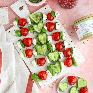 Valentijns Caprese spiesjes