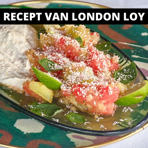 watermeloen granita met Griekse yoghurt