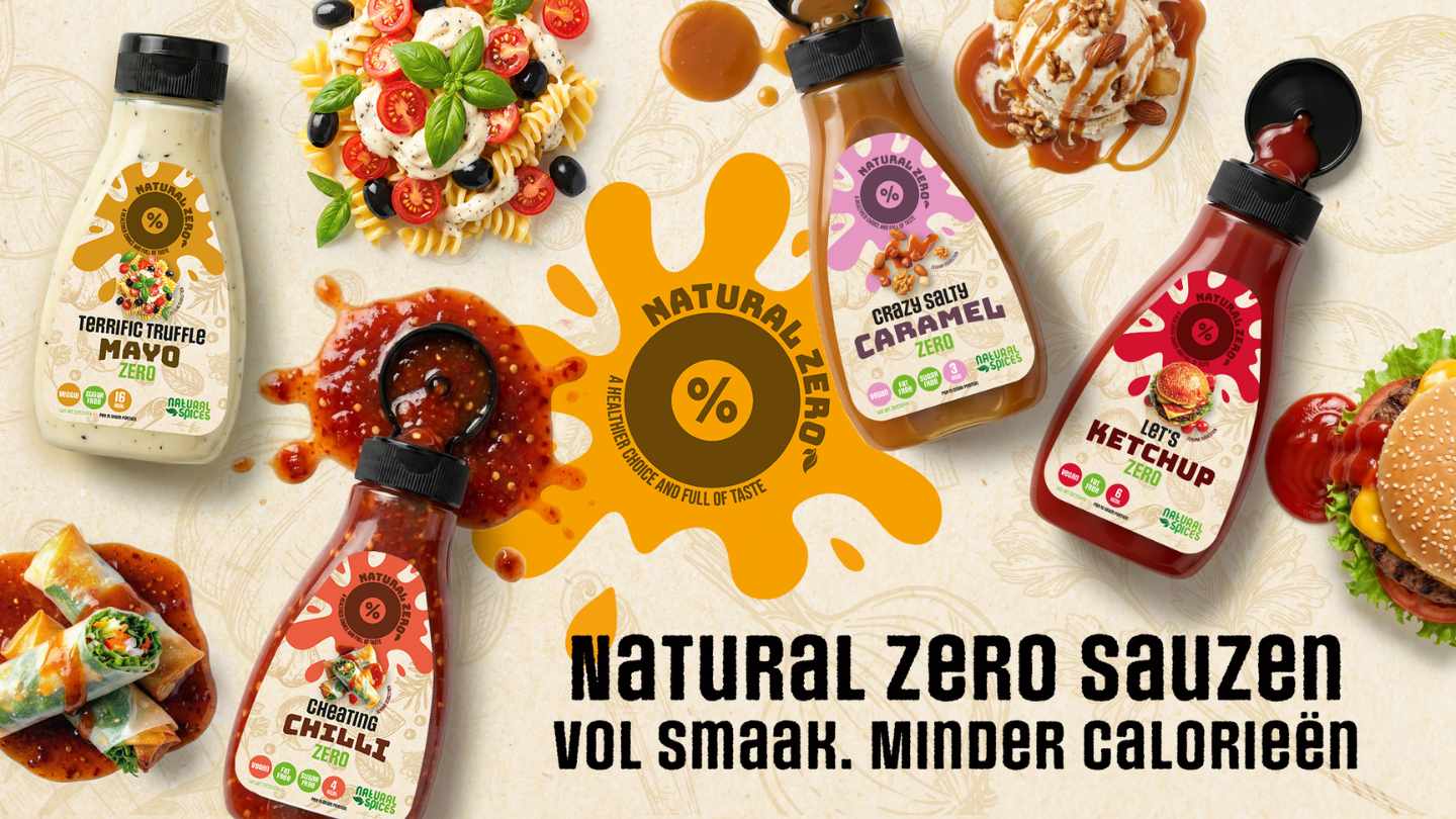 5 verschillende Natural Zero Low calorie Sauzen van Natural Spices